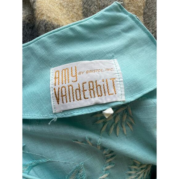 1960s Vintage Amy Vanderbilt by Bristol Dress, Mint/Aqua Size 10/12 Large - Picture 7 of 8